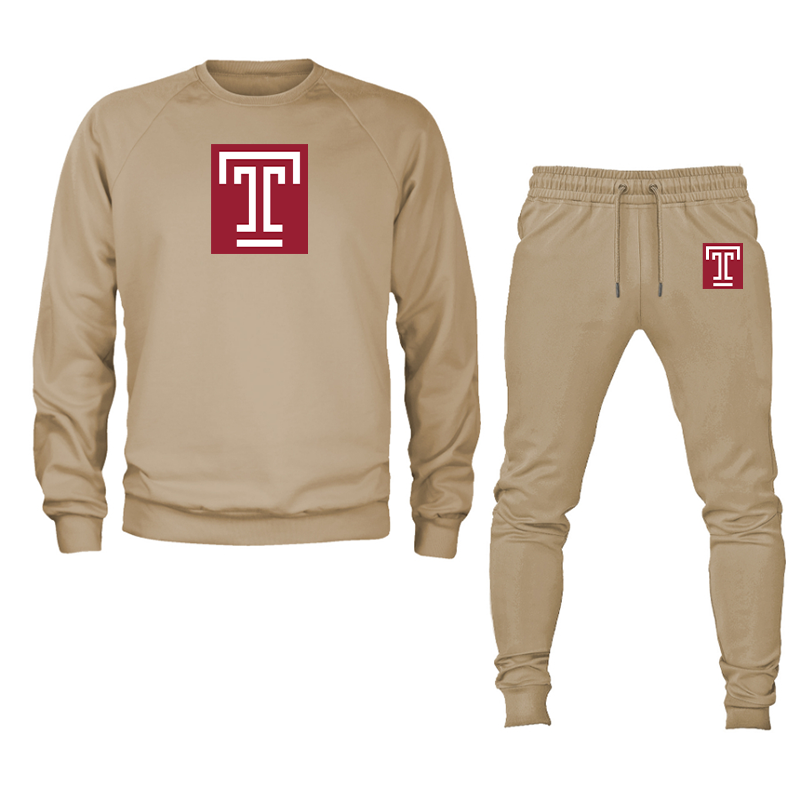 Men's Temple Owls Crewneck Sweatshirt Joggers Suit